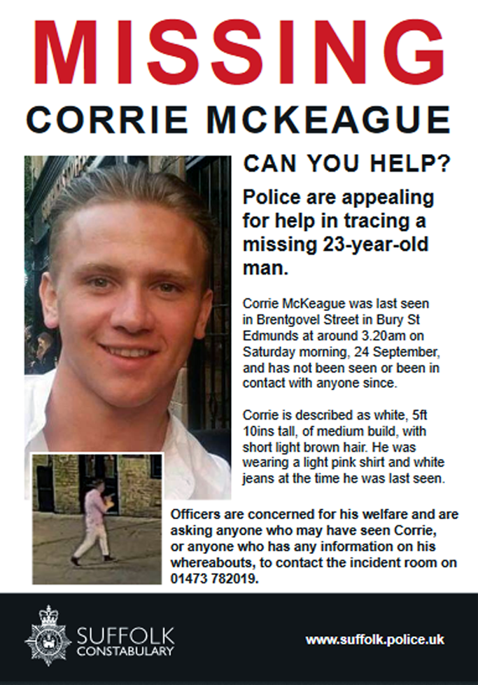 Missing Corrie McKeague
