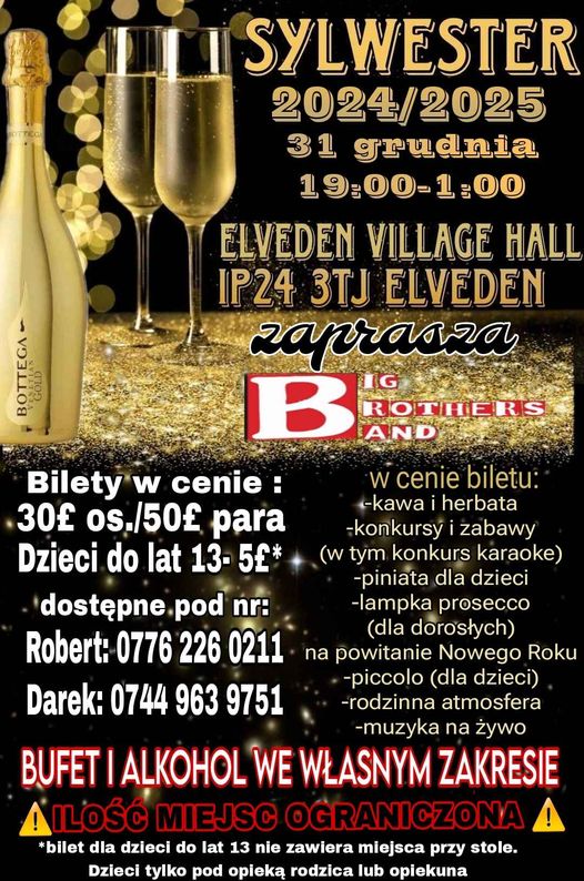 Sylwester w Elveden Village Hall