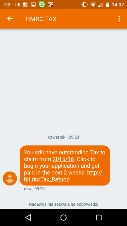 Tax refund phishing